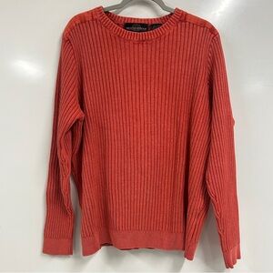 0348 Weatherproof XXL Ribbed Knit Crewneck Sweater | Rust Orange | Modern Minima